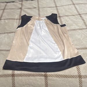 NWT New York & Company Sleeveless Medium Satin Multi Color Blouse